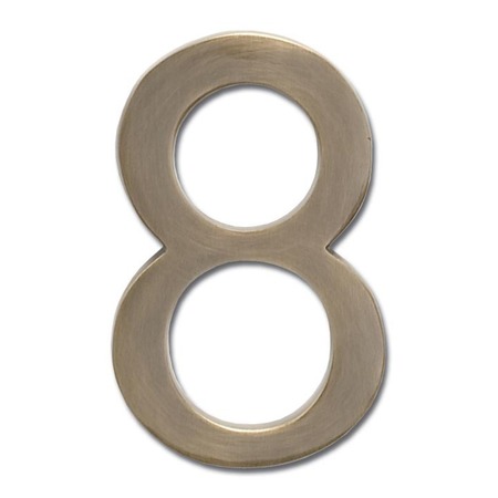 ARCHITECTURAL MAILBOXES Brass 4 inch Floating House Number Antique Brass 8 3582AB-8